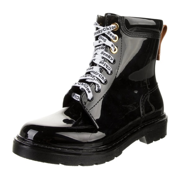 SEE BY CHLOE RUBBER RAIN BOOTS SIZE 8 / 38 - Picture 2 of 4